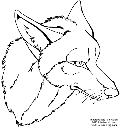 Coyote Face Lineart Preview Image