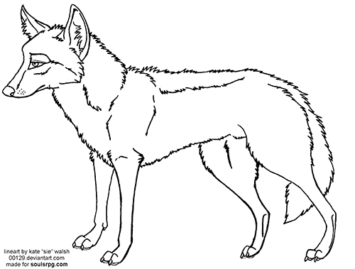 Coyote Standing Lineart Preview Image
