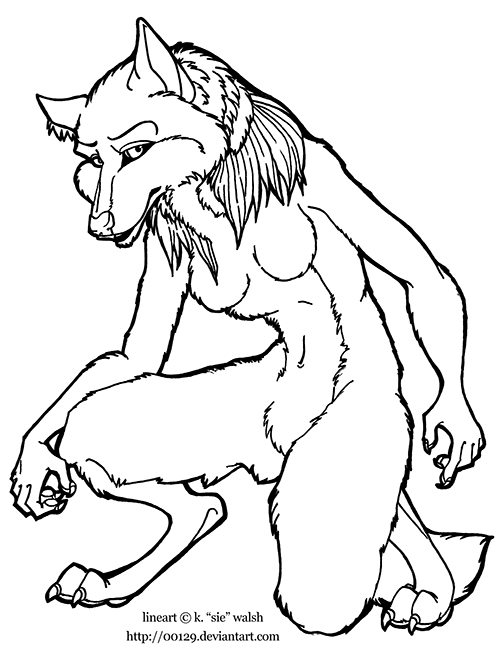 Werewolf Lineart Preview Image