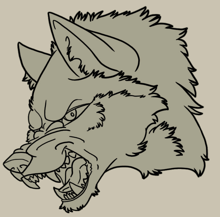 Snarling Wolf Face PSD Preview Image