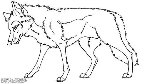 Wolf Lineart Preview Image